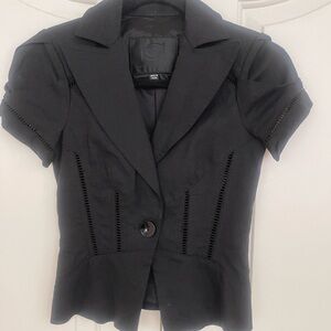 bebe Black Short Sleeve Blazer